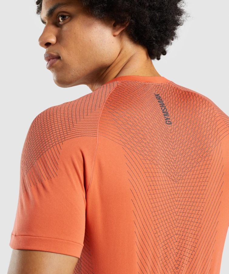 Gymshark Papaya Orange-onyx Grå Apex Sømløs T-shirt