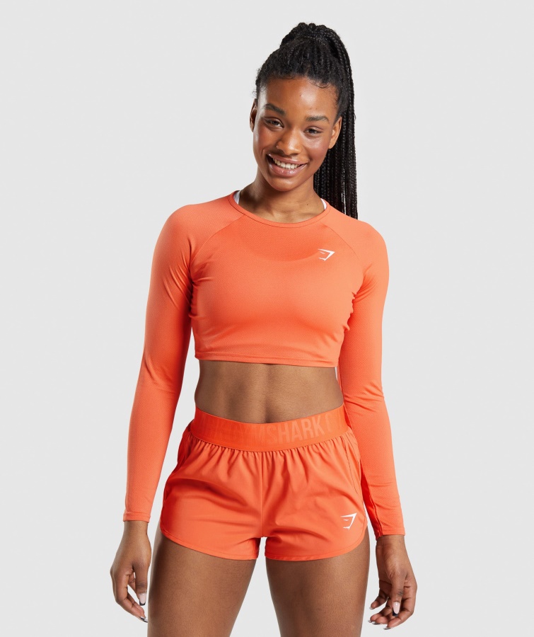 Gymshark Papaya Orange Træning Langærmet Crop Top