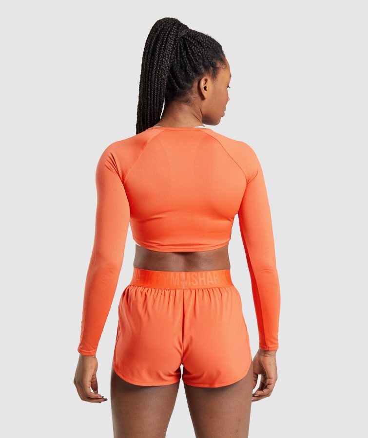 Gymshark Papaya Orange Træning Langærmet Crop Top