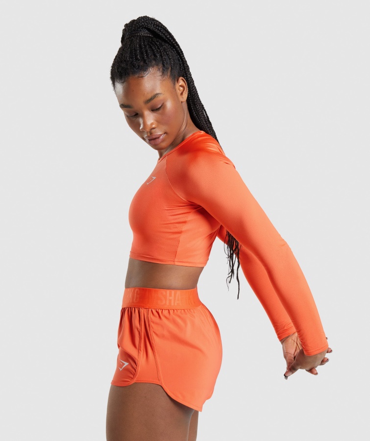 Gymshark Papaya Orange Træning Langærmet Crop Top