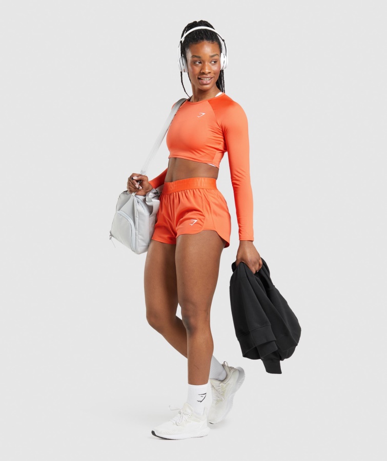 Gymshark Papaya Orange Træning Langærmet Crop Top