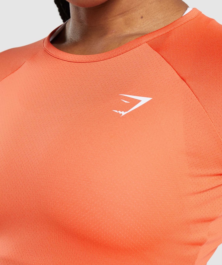 Gymshark Papaya Orange Træning Langærmet Crop Top