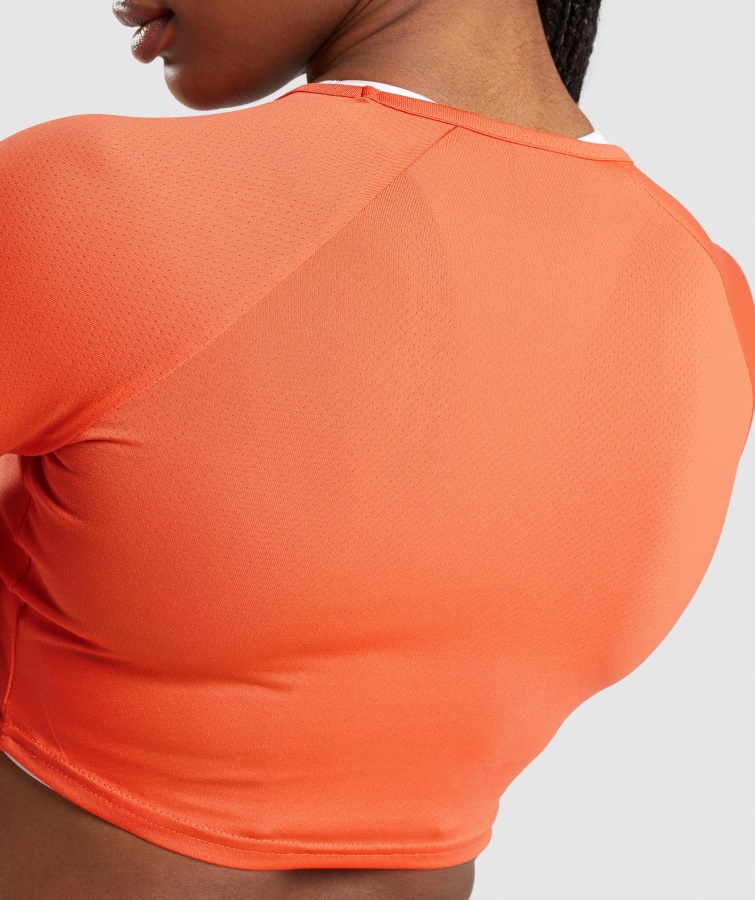 Gymshark Papaya Orange Træning Langærmet Crop Top