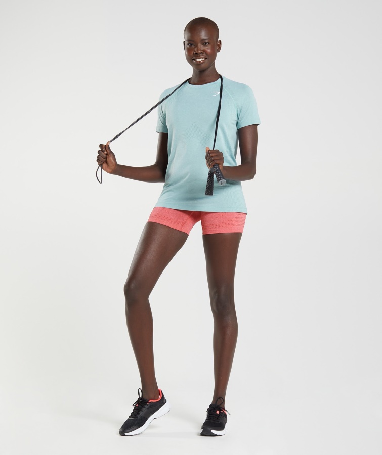 Gymshark Pearl Blue Marl Vital Sømløs 2.0 Lys T-shirt