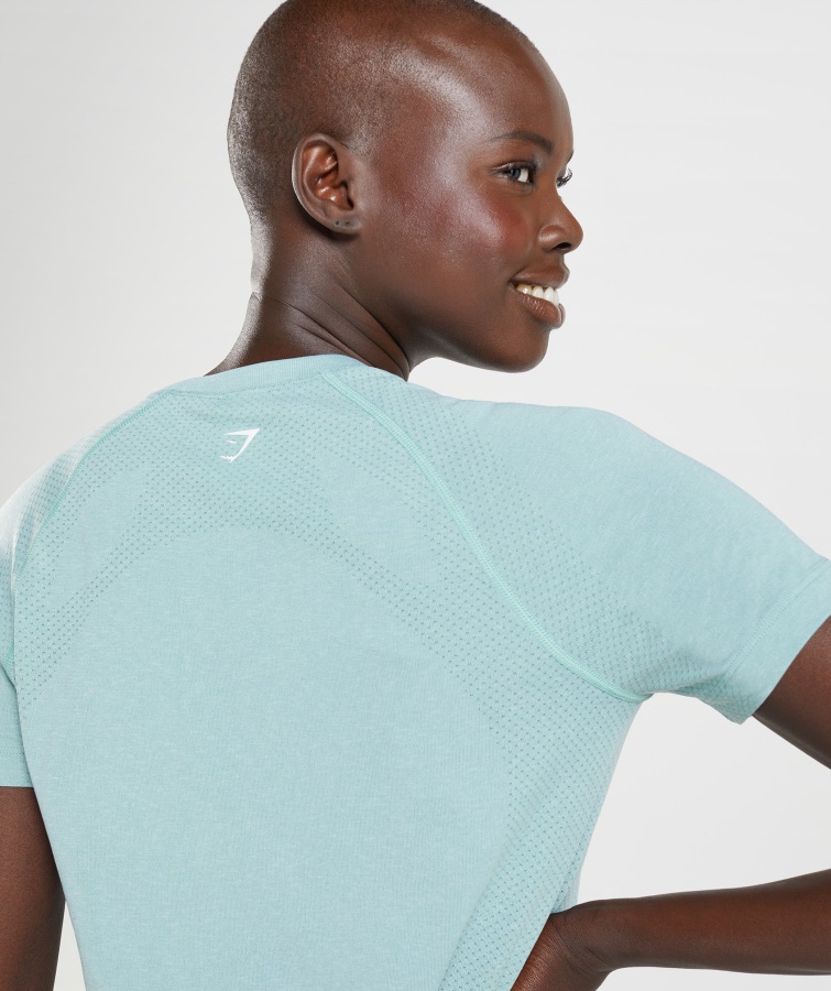 Gymshark Pearl Blue Marl Vital Sømløs 2.0 Lys T-shirt