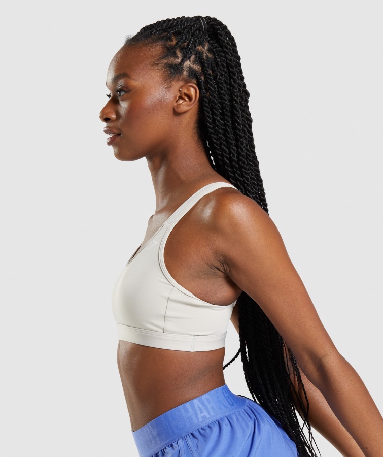 Gymshark Pebble Grey Sports-bh Med Rund Hals