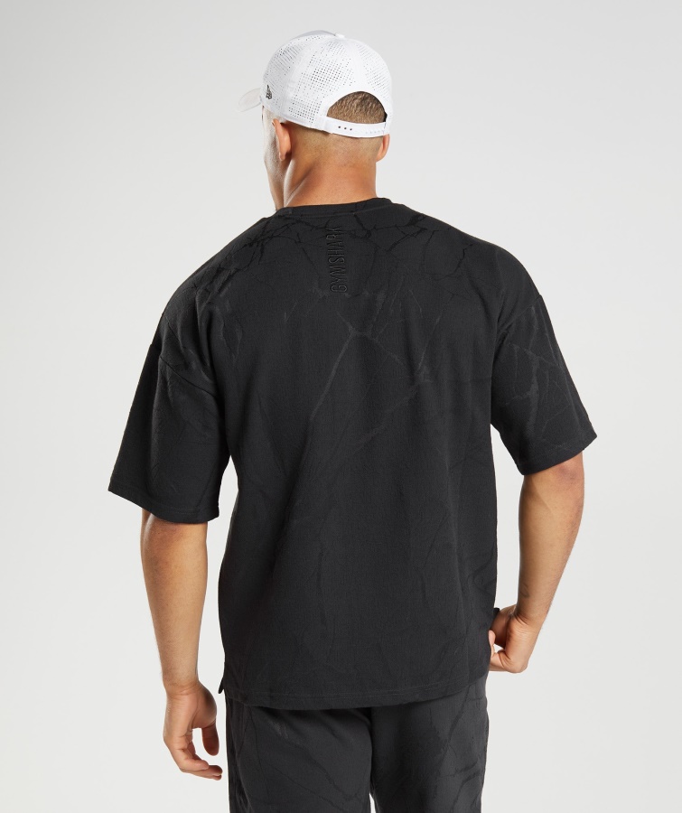 Gymshark Power Kortærmet Crew Sort Print