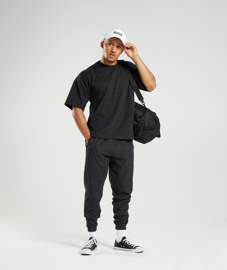 Gymshark Power Kortærmet Crew Sort Print