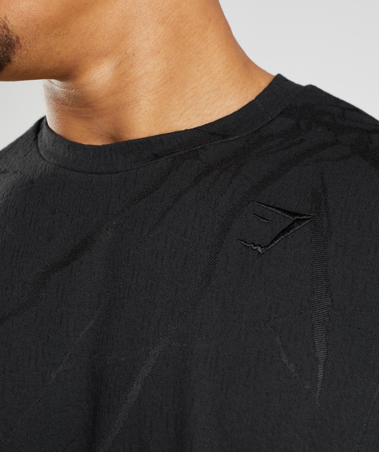 Gymshark Power Kortærmet Crew Sort Print