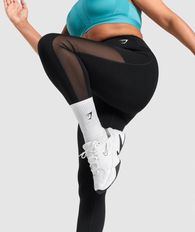 Gymshark Premium Broderet Crew Sok 1pk Hvid