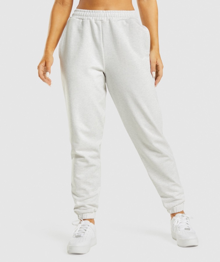 Gymshark Hviledag Sweats Joggers Hvid Mergel