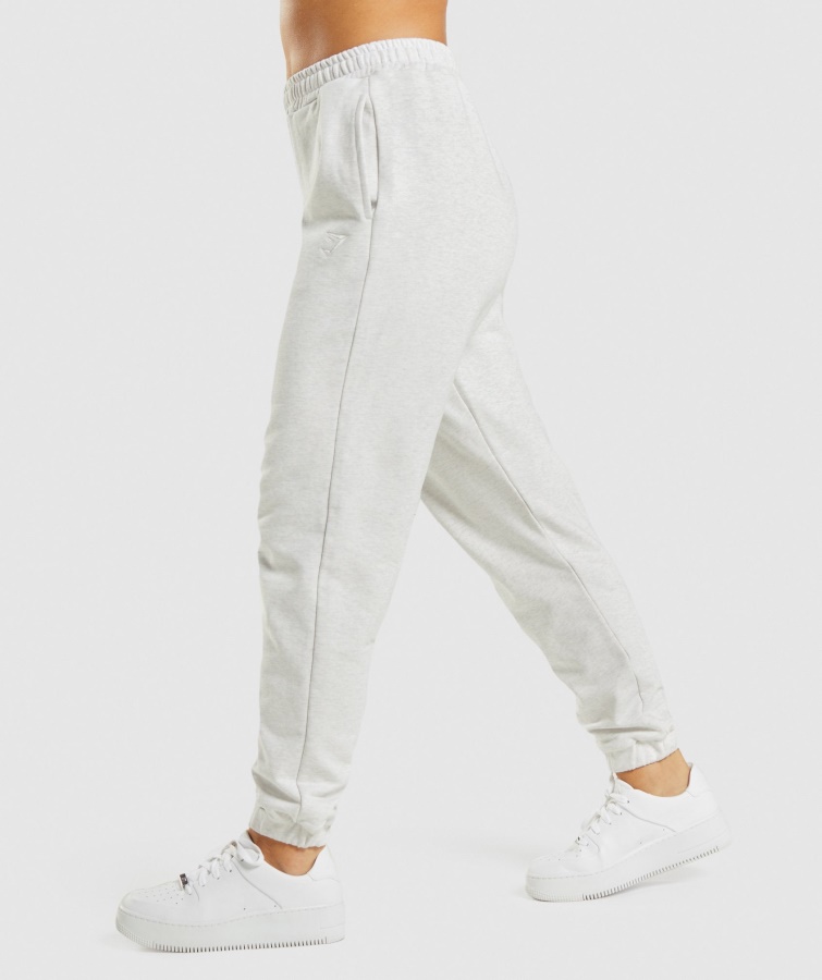 Gymshark Hviledag Sweats Joggers Hvid Mergel