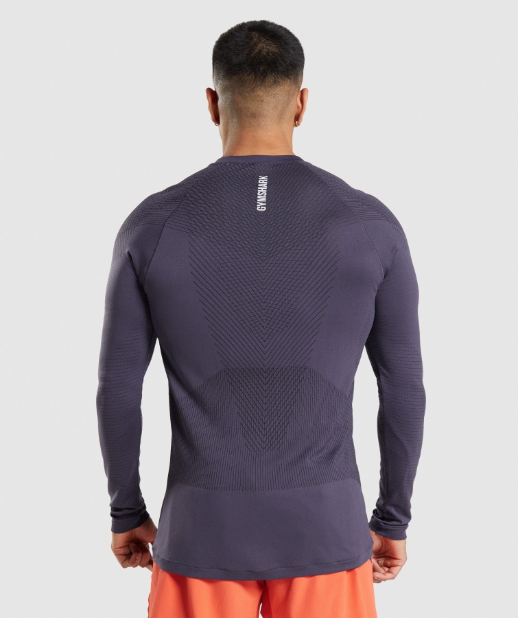 Gymshark Rig Lilla-sort Apex Sømløs Langærmet T-shirt