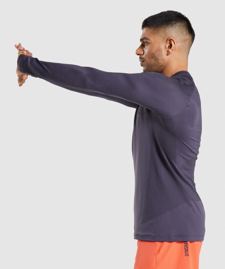 Gymshark Rig Lilla-sort Apex Sømløs Langærmet T-shirt