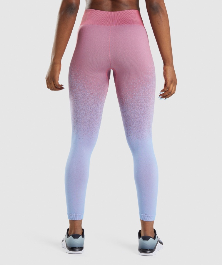 Gymshark Rose Pink-lyseblå Adapt Ombre Sømløse Leggings