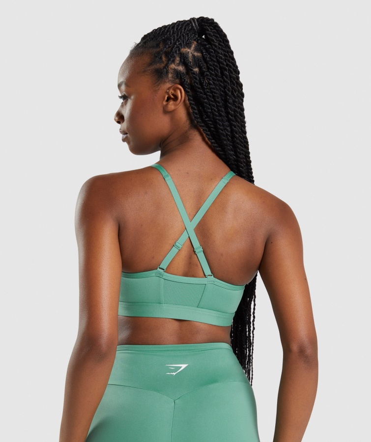 Gymshark Ruched Sports Bh Alpine Green