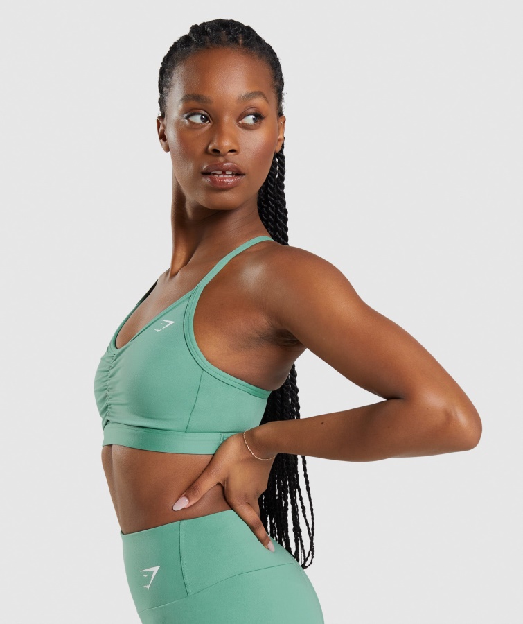 Gymshark Ruched Sports Bh Alpine Green