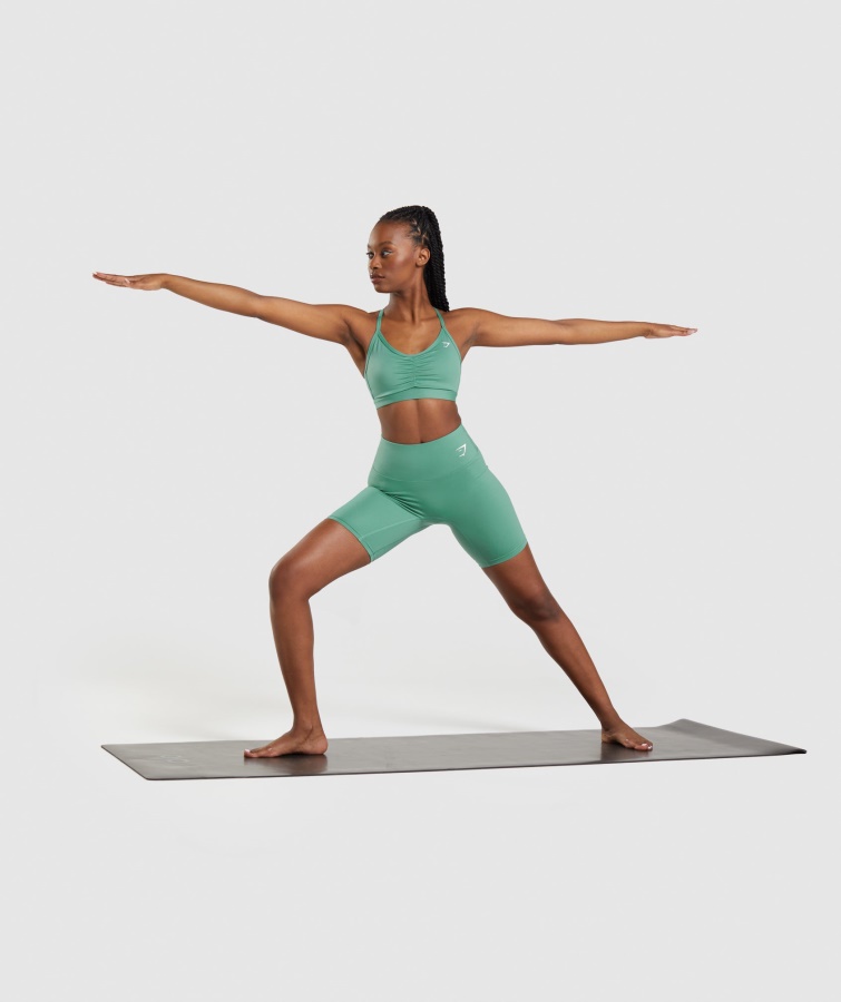 Gymshark Ruched Sports Bh Alpine Green