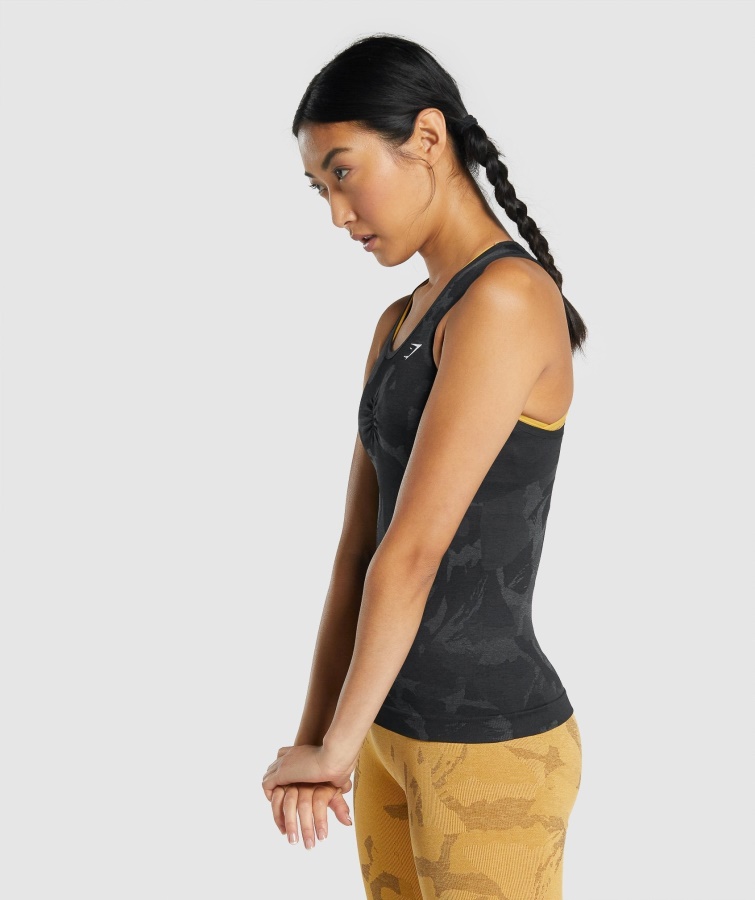 Gymshark Savanne-sort Adapt Camo Sømløs Tank
