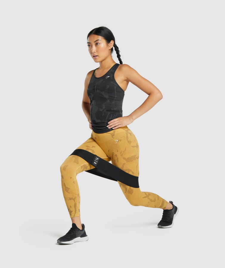 Gymshark Savanne-sort Adapt Camo Sømløs Tank