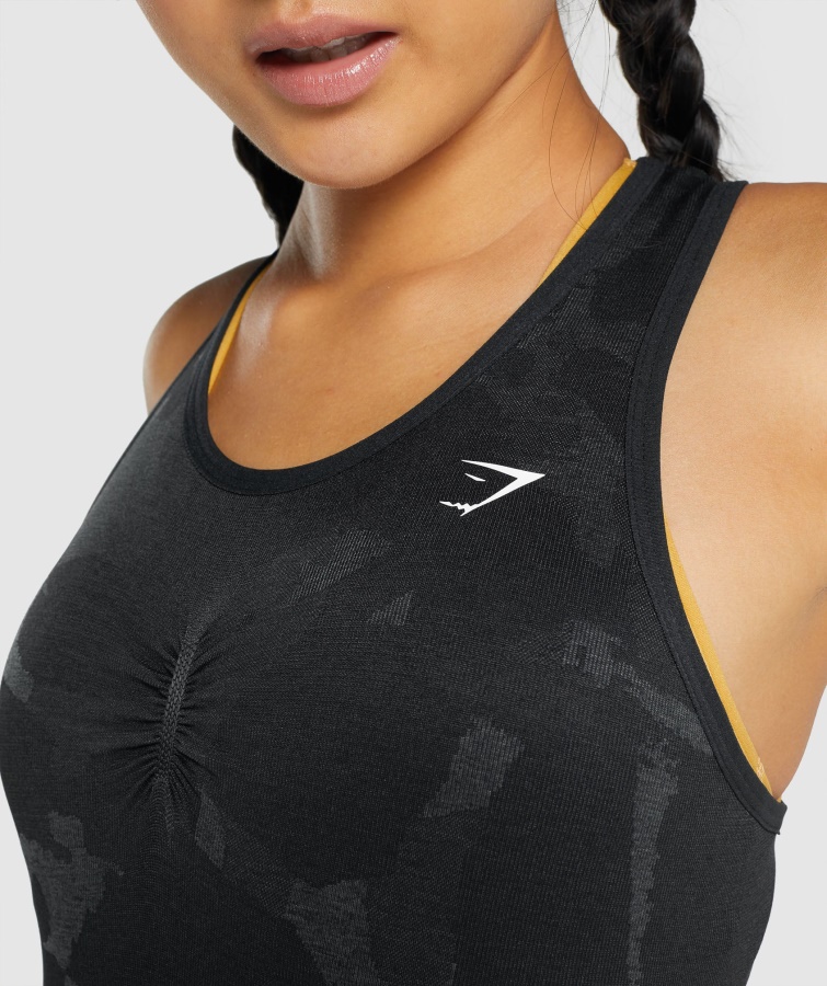Gymshark Savanne-sort Adapt Camo Sømløs Tank