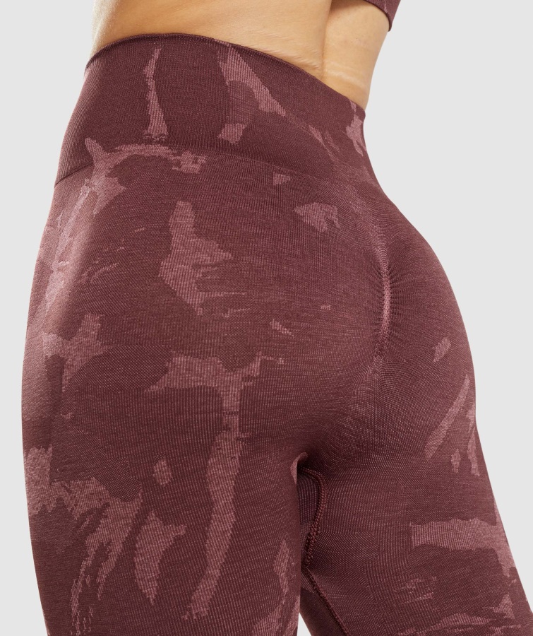 Gymshark Savanne-kirsebærbrune Tilpasse Camo Sømløse Leggings