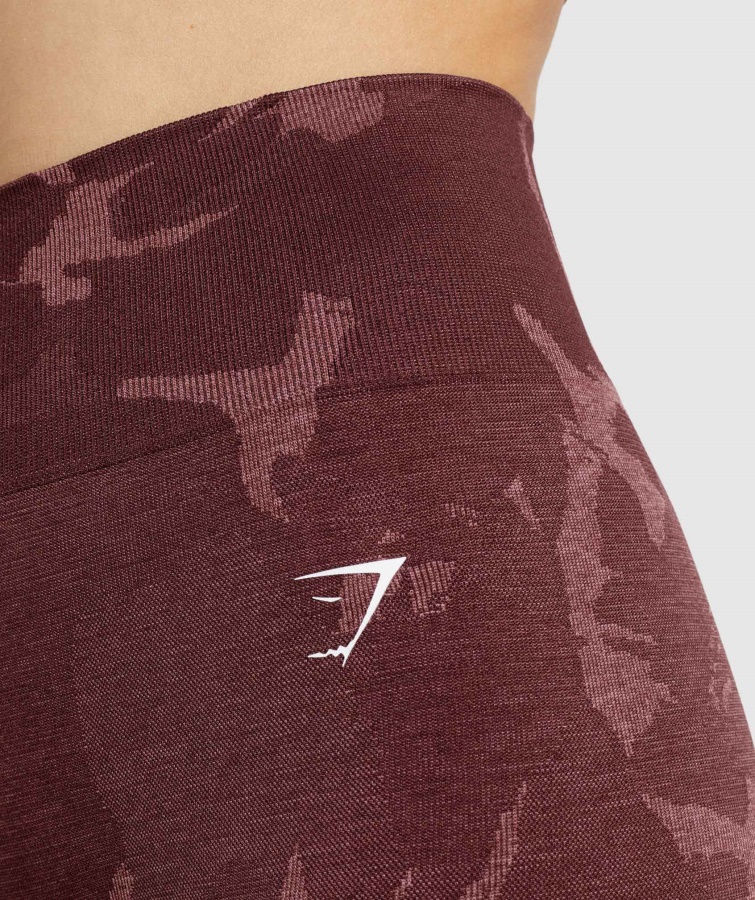 Gymshark Savanne-kirsebærbrune Tilpasse Camo Sømløse Leggings