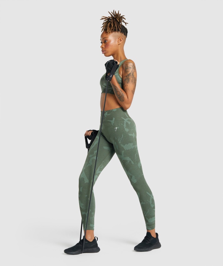 Gymshark Savanne-grøn Adapt Camo Sømløse Leggings