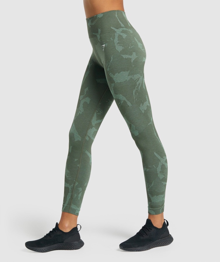 Gymshark Savanne-grøn Adapt Camo Sømløse Leggings