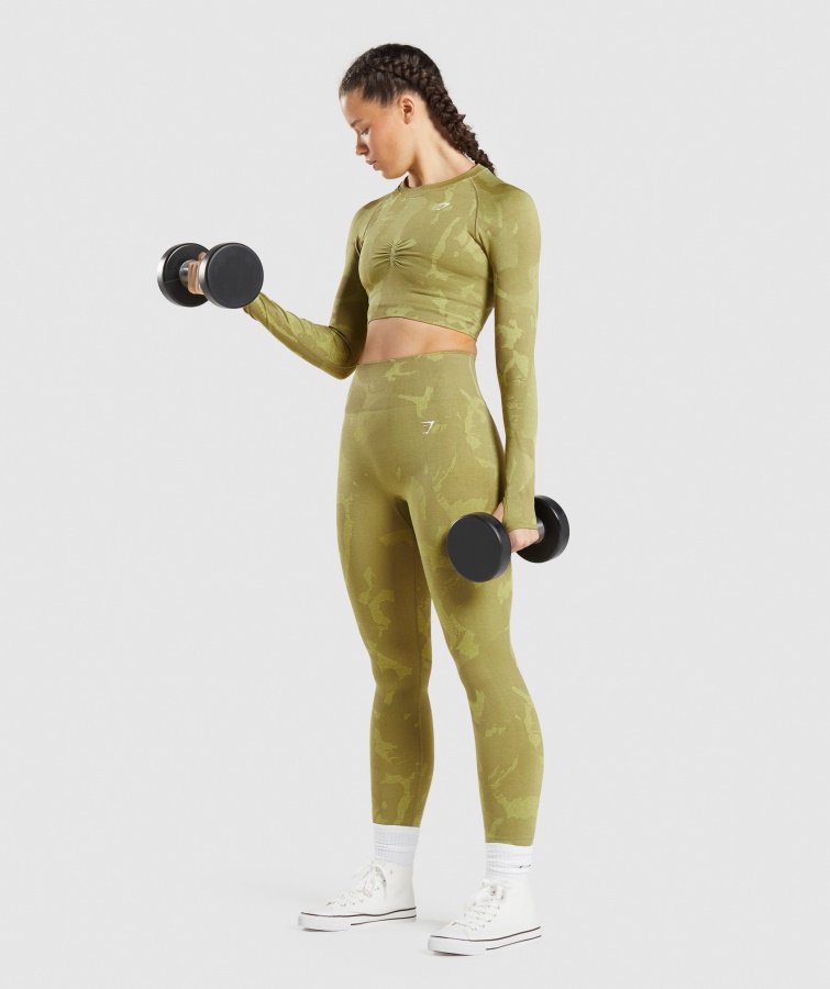 Gymshark Savanne-griffin Green Adapt Camo Sømløse Leggings