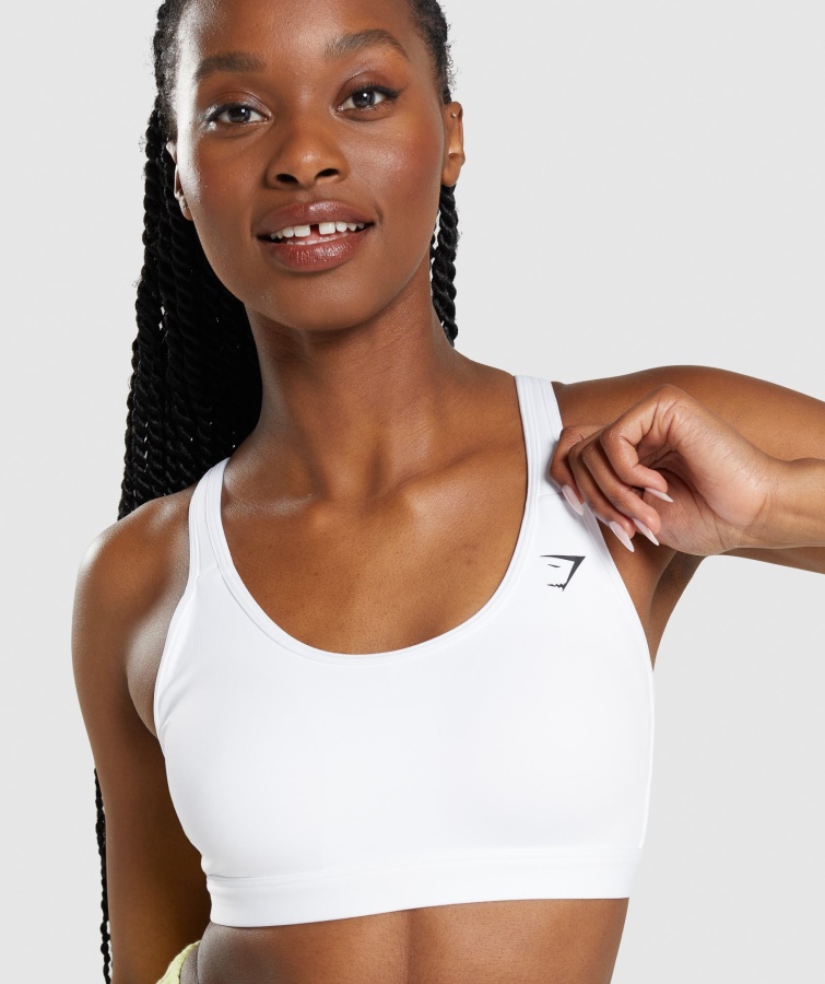 Gymshark Sports-bh Med Scoop-neck Hvid