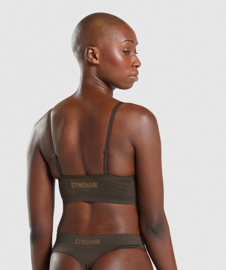 Gymshark Sømløs Lavhalset Bralette Espresso Brun
