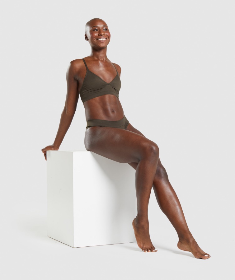 Gymshark Sømløs Lavhalset Bralette Espresso Brun
