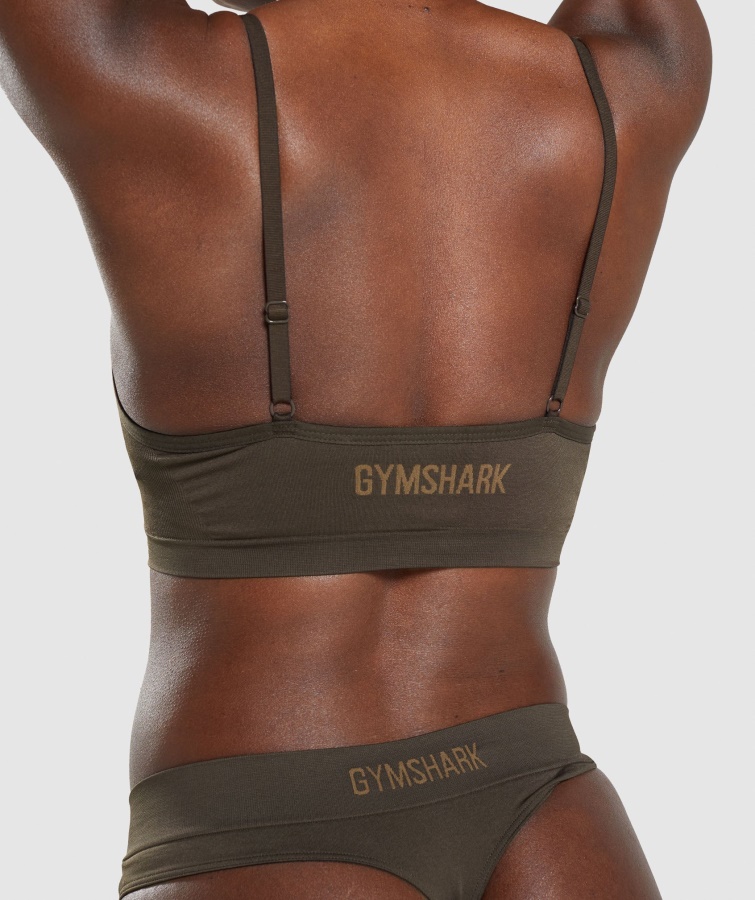 Gymshark Sømløs Lavhalset Bralette Espresso Brun
