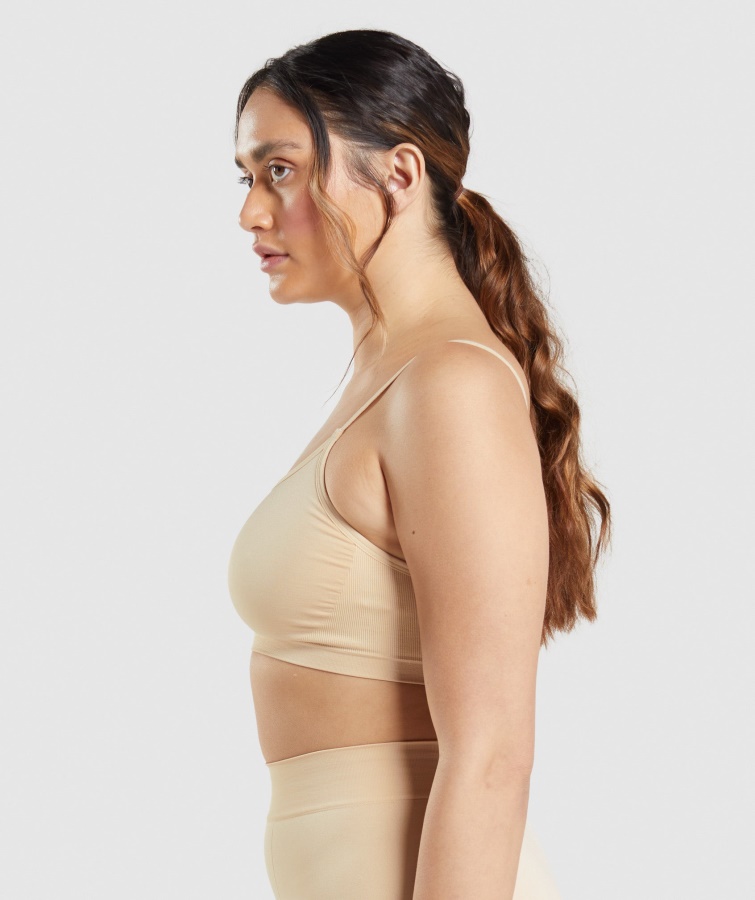 Gymshark Sømløs Scoop Neck Bralette Fawn Lys Brun