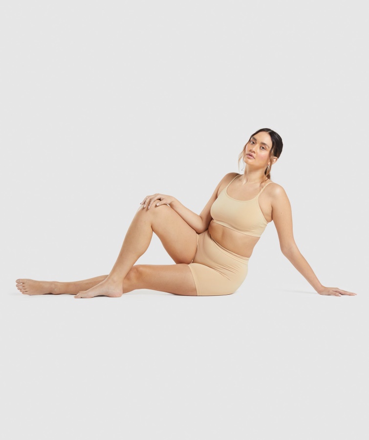 Gymshark Sømløs Scoop Neck Bralette Fawn Lys Brun