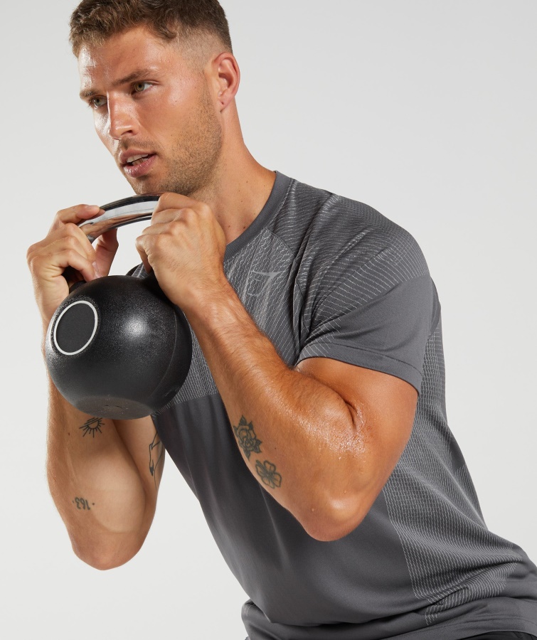 Gymshark Silhouette Grå-smokey Grå Apex Sømløs T-shirt