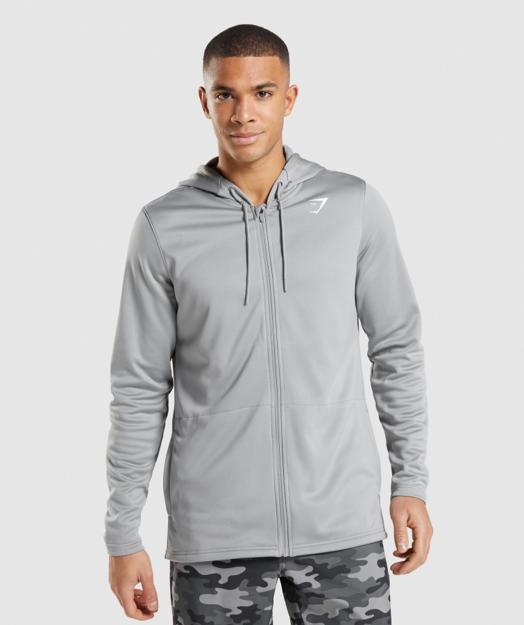 Gymshark Smokey Grey Ankomst Hættetrøje Med Lynlås