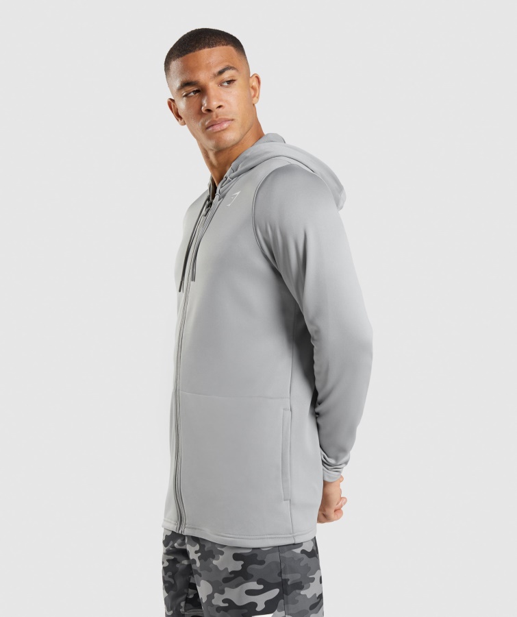 Gymshark Smokey Grey Ankomst Hættetrøje Med Lynlås