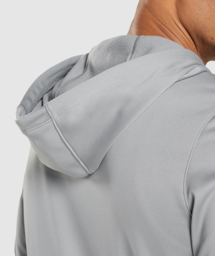 Gymshark Smokey Grey Ankomst Hættetrøje Med Lynlås