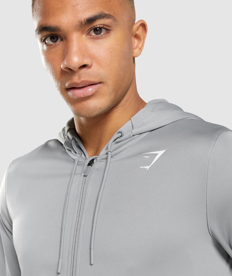 Gymshark Smokey Grey Ankomst Hættetrøje Med Lynlås