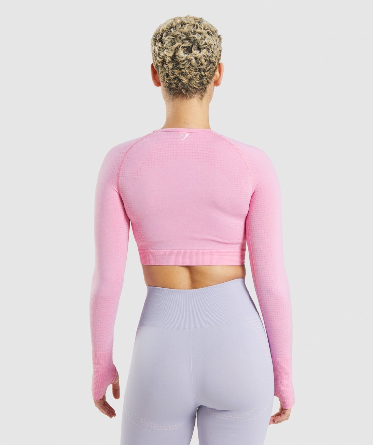 Gymshark Sorbet Pink Marl Vital Sømløs 2.0 Crop Top