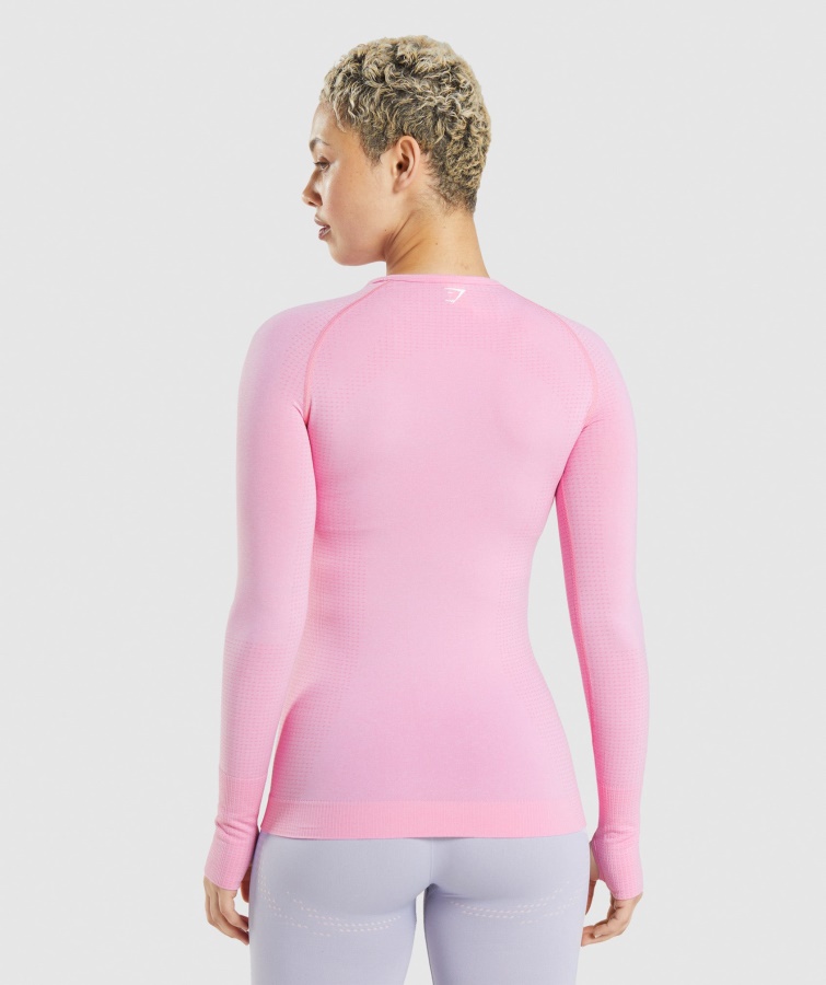 Gymshark Sorbet Pink Marl Vital Sømløs 2.0 Langærmet Top