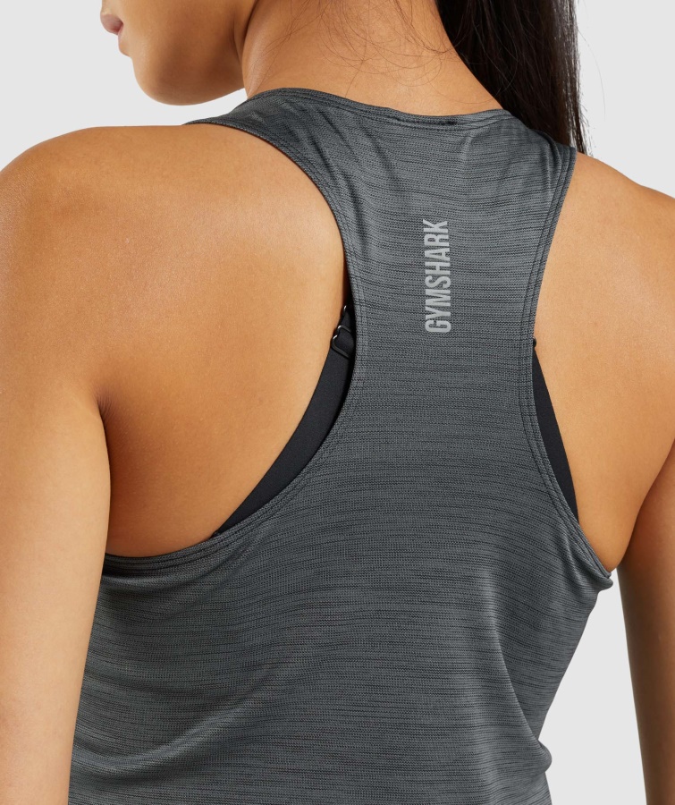 Gymshark Speed Tank Sort-kul Mergel