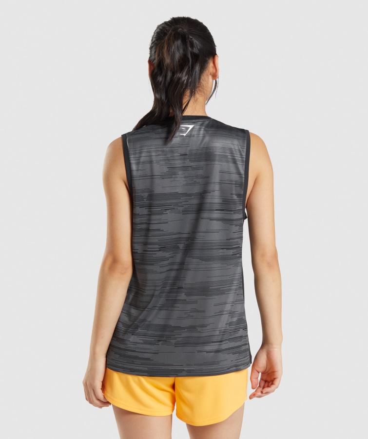 Gymshark Sport Løs Tank Sort Print