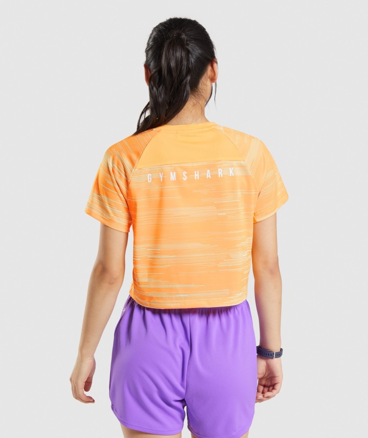 Gymshark Sport Midi T-shirt Orange Print