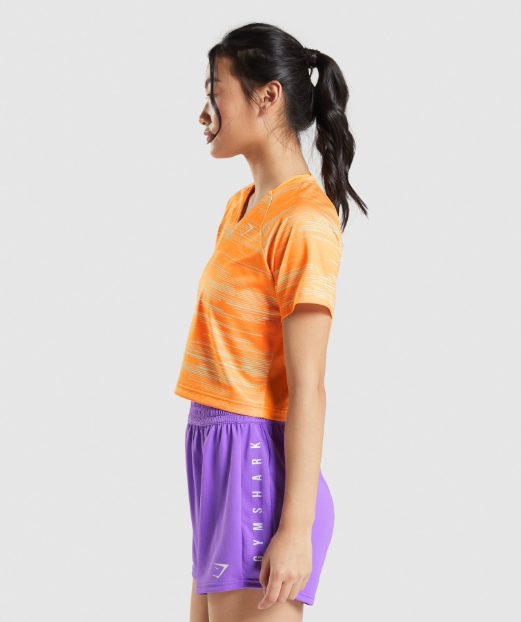 Gymshark Sport Midi T-shirt Orange Print