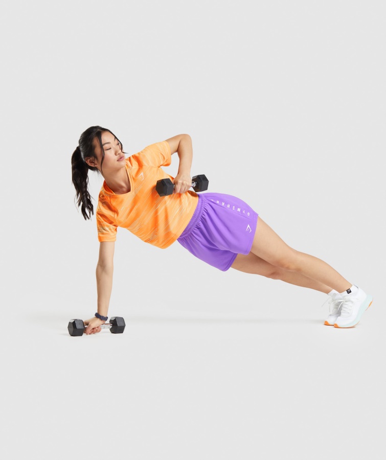 Gymshark Sport Midi T-shirt Orange Print