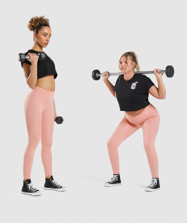 Gymshark Klistermærkepakke Crop Tee Sort