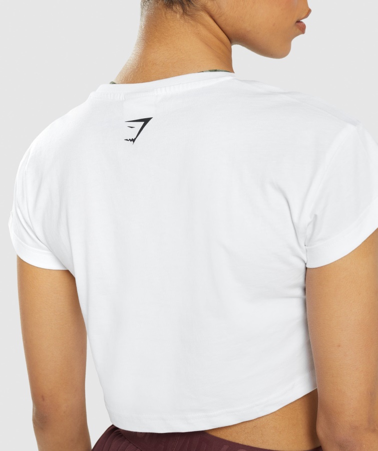 Gymshark Klistermærkepakke Crop Tee Hvid